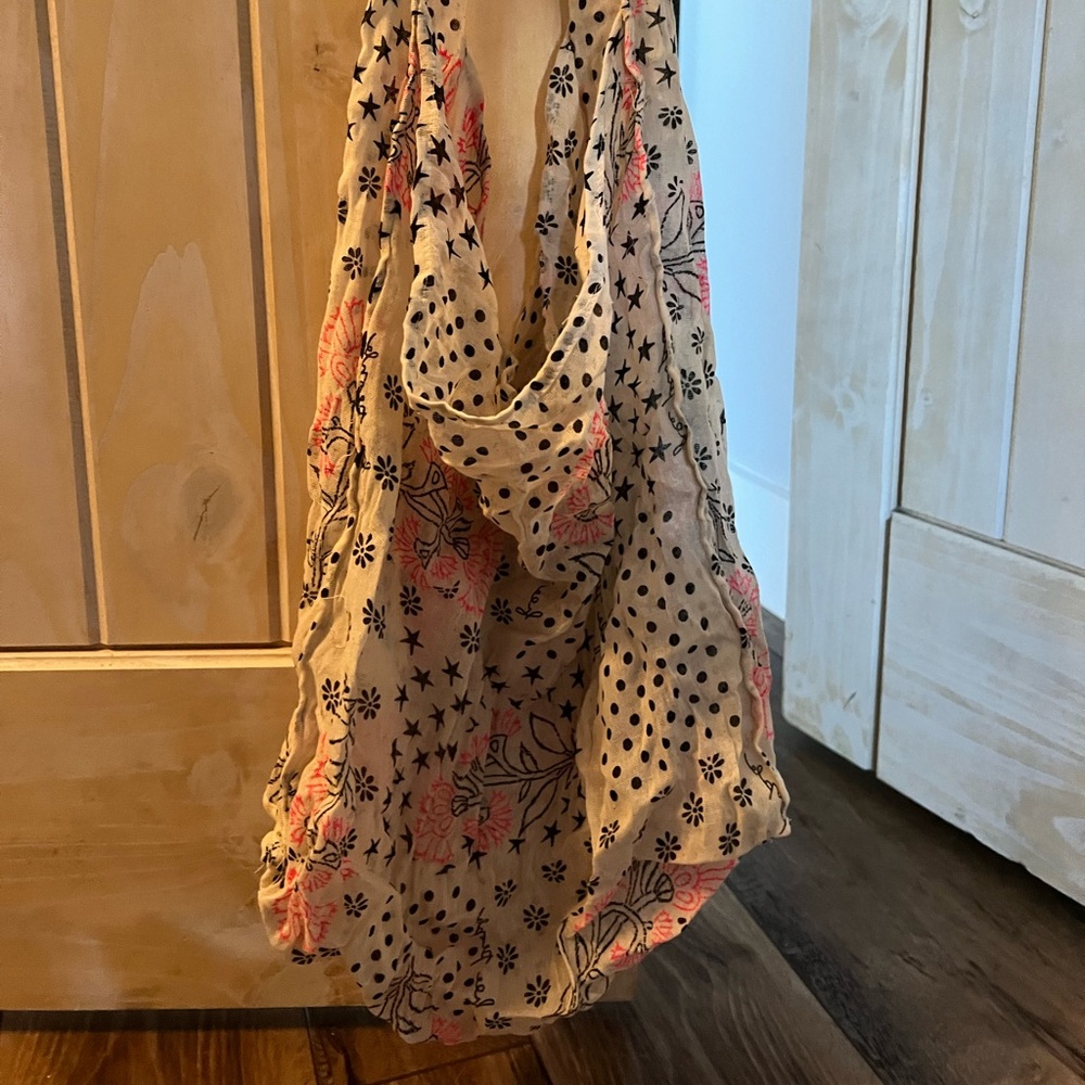 Free People Cream and Pink Floral Tote